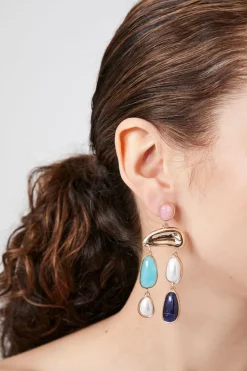 Faux Stone Chandelier Earrings