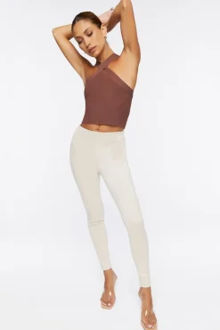 Faux Suede Ankle Pants