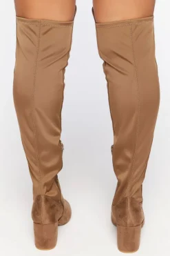 Faux Suede Block Heel Boots (Wide)