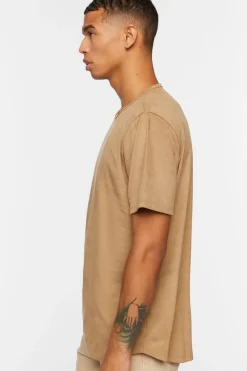 Faux Suede Curved Tee