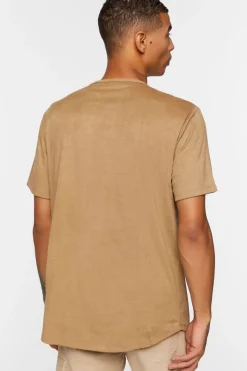 Faux Suede Curved Tee