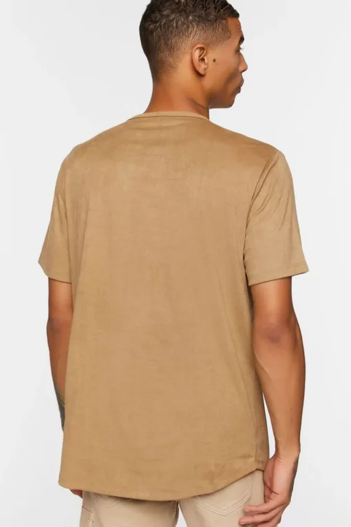 Faux Suede Curved Tee