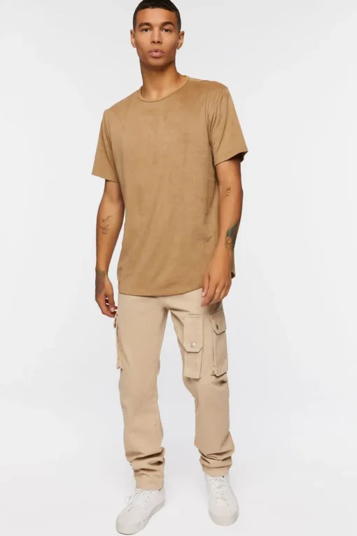 Faux Suede Curved Tee