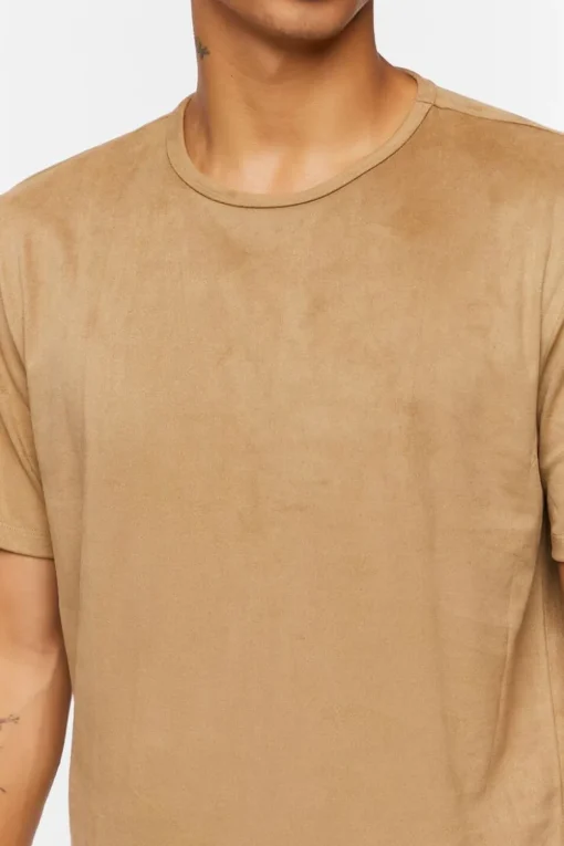 Faux Suede Curved Tee