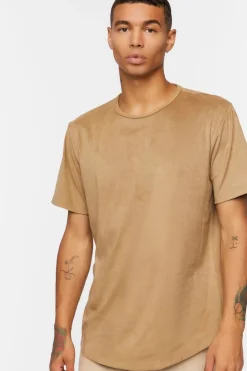 Faux Suede Curved Tee