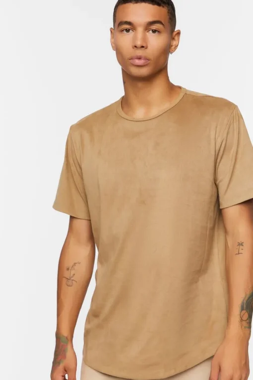 Faux Suede Curved Tee