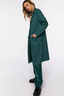 Faux Suede Duster Jacket