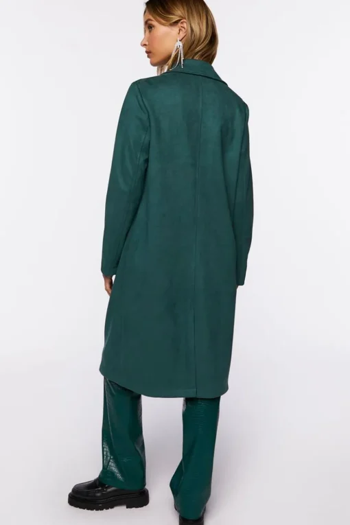 Faux Suede Duster Jacket