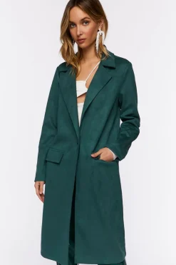 Faux Suede Duster Jacket