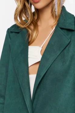 Faux Suede Duster Jacket