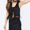 Faux Suede Fringe Skirt