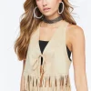 Faux Suede Fringe Vest