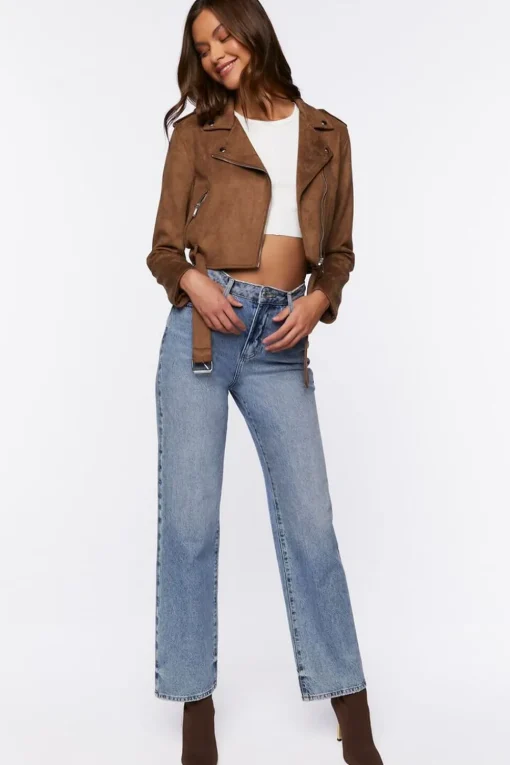 Faux Suede Moto Jacket