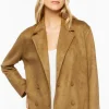 Faux Suede Notched Blazer