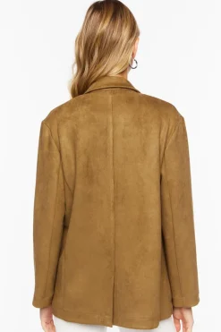 Faux Suede Notched Blazer