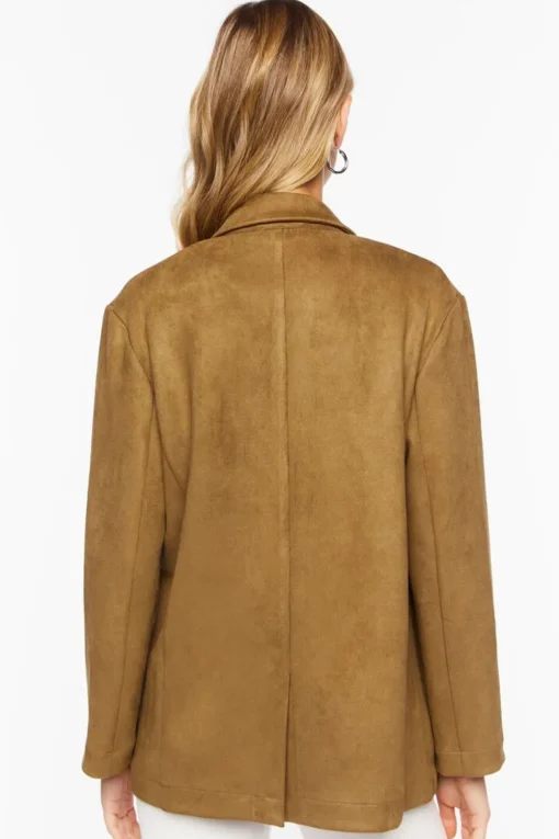 Faux Suede Notched Blazer