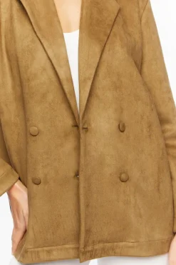 Faux Suede Notched Blazer