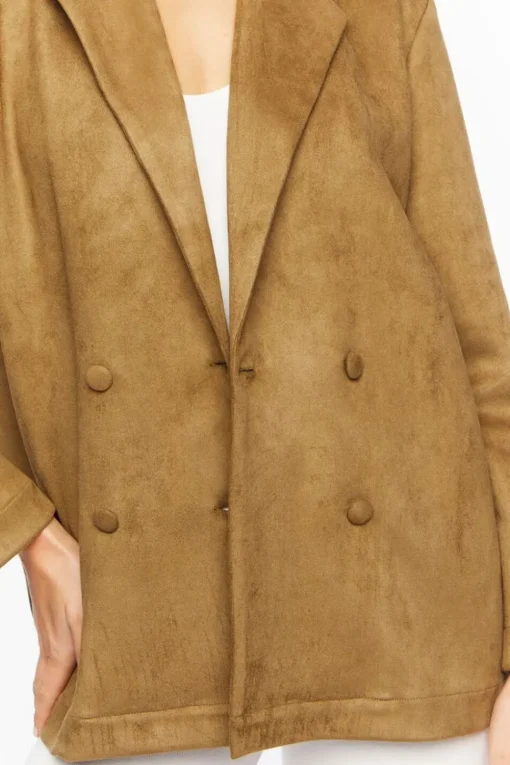 Faux Suede Notched Blazer