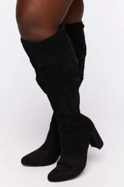 Faux Suede Over-The-Knee Boots (Wide)