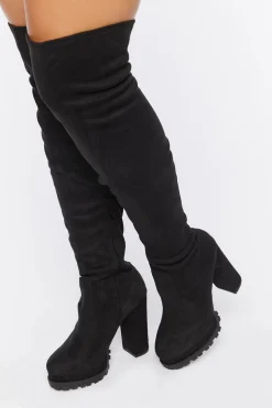 Faux Suede Over-The-Knee Boots (Wide)