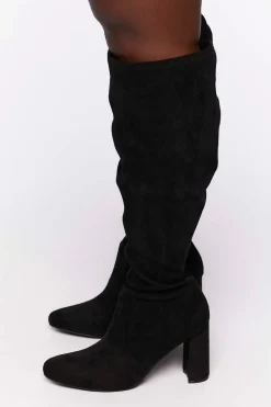 Faux Suede Over-The-Knee Boots (Wide)