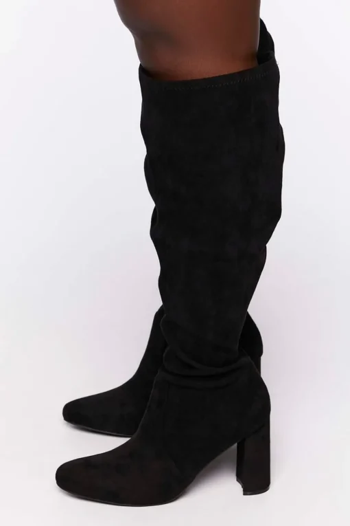 Faux Suede Over-The-Knee Boots (Wide)