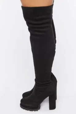 Faux Suede Over-The-Knee Boots (Wide)