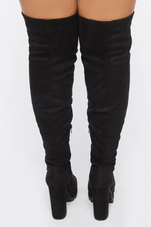 Faux Suede Over-The-Knee Boots (Wide)