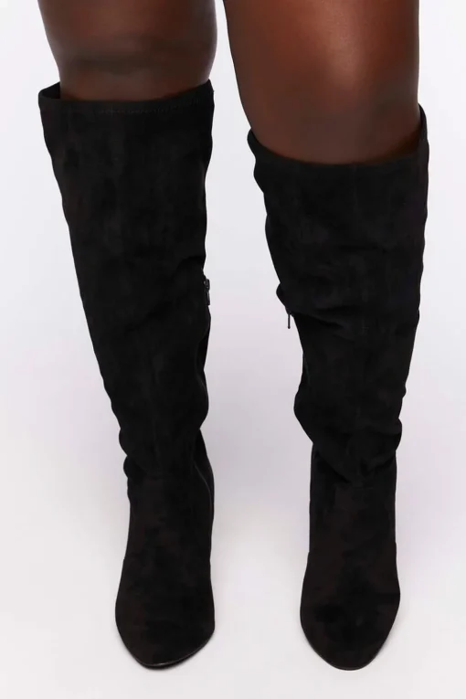 Faux Suede Over-The-Knee Boots (Wide)