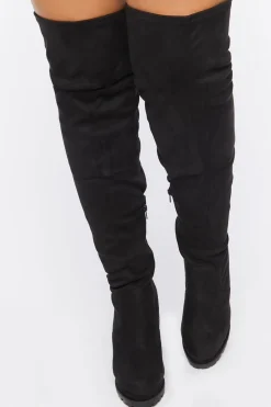 Faux Suede Over-The-Knee Boots (Wide)
