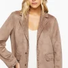 Faux Suede Peak Lapel Blazer