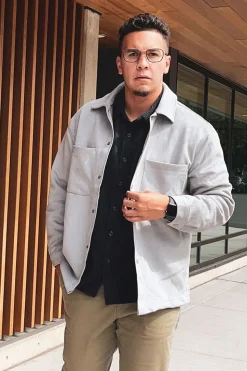 Faux Suede Pocket Shirt