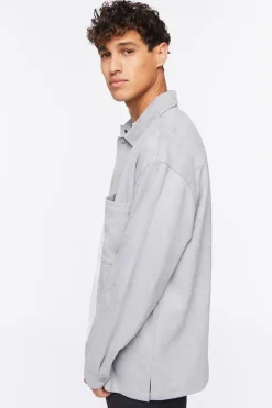 Faux Suede Pocket Shirt
