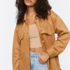 Faux Suede Trench Jacket