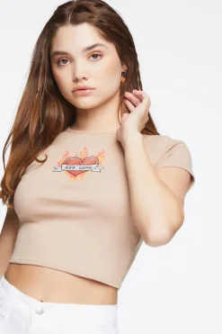 Flaming Heart Graphic Baby Tee