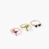 Flamingo & Palm Tree Ring Set