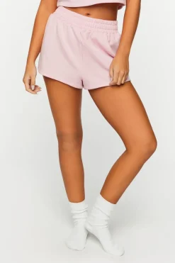 Fleece Crop Top & Shorts Pajama Set
