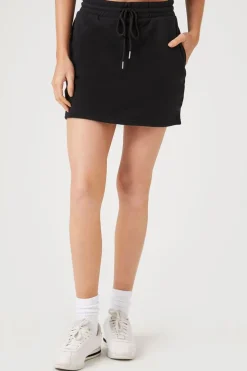 Fleece Drawstring Mini Skirt