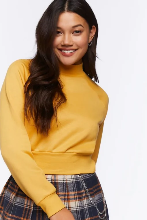 Fleece Mock Neck Pullover