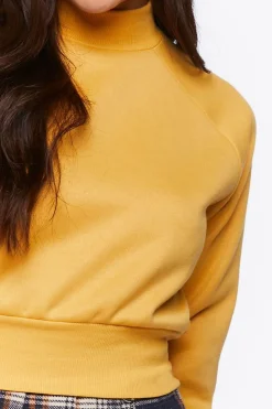 Fleece Mock Neck Pullover