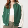 Fleece Varsity Bomber Jacket