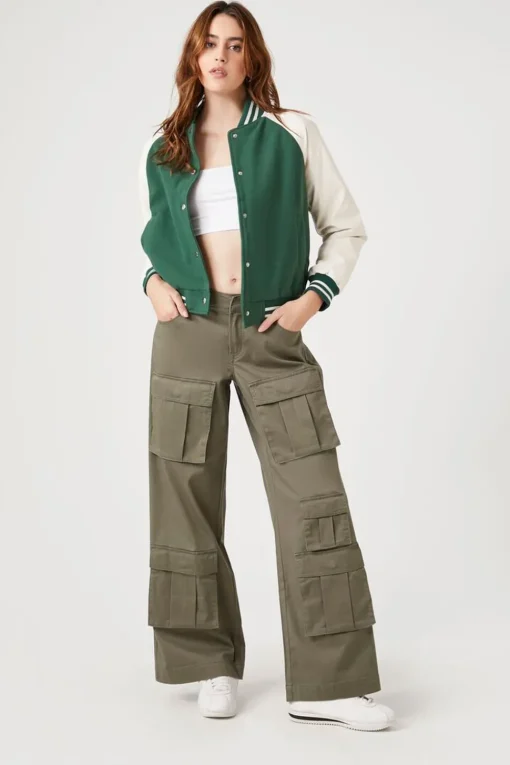Fleece Varsity Bomber Jacket