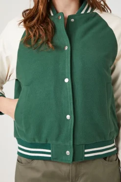 Fleece Varsity Bomber Jacket