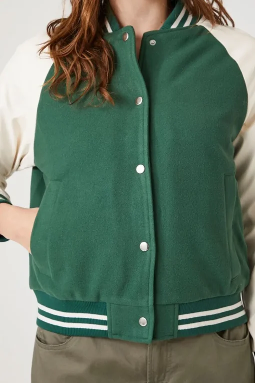Fleece Varsity Bomber Jacket