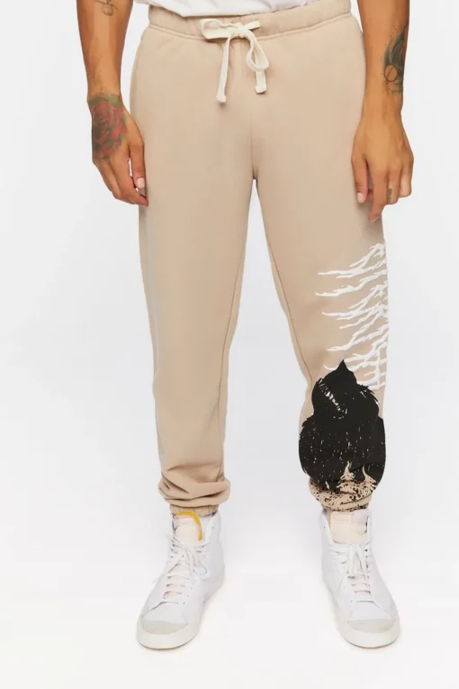 Fleece Wolf Graphic Joggers