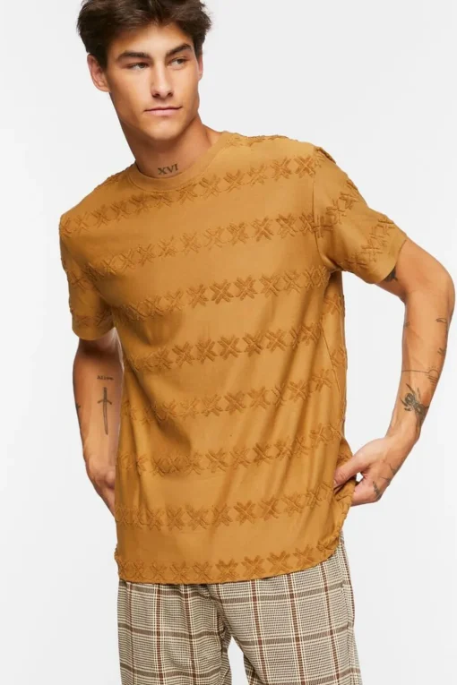 Flocked Geo Crew Tee