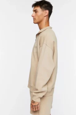 Flocked Still Going Graphic Half-Zip Pullover
