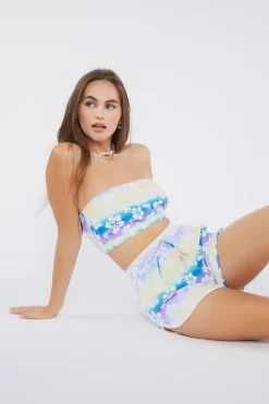 Floral Bandeau Crop Top & Shorts Set