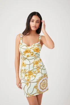 Floral Chain Print Mini Dress