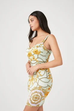 Floral Chain Print Mini Dress